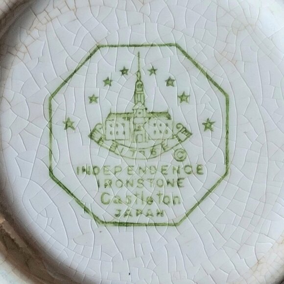 Vintage Castleton Independence Ironstone Octagonal Bowl Blue and White Garland - Picture 6 of 7